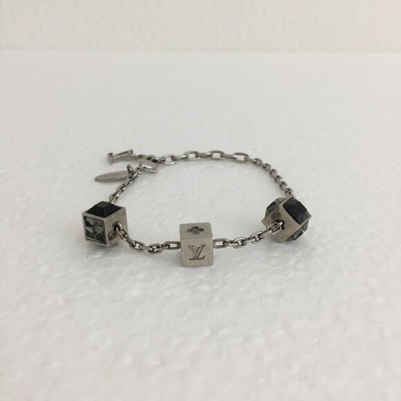 Louis Vuitton Crystal Gamble Station Bracelet 8" 100% Authentic Silver-Tone - Picture 1 of 9